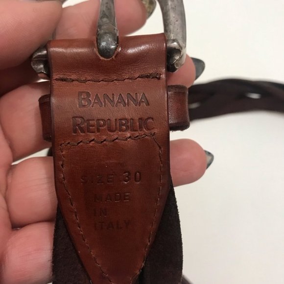BANANA REPUBLIC ITALIAN LEATHER BRAIDED BELT - Picture 3 of 5